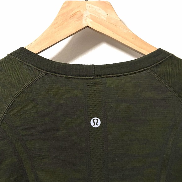 Lululemon Swiftly Tech Long Sleeve Crew Neck Top Thumb Holes Dark Olive Green - Picture 10 of 11